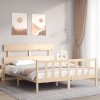 VidaXL Cadru de pat cu tăblie, king size, lemn masiv 3193276