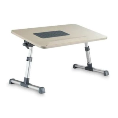 Masuta pentru Laptop FOXMAG24, Blat din MDF, Cooler Incorporat, Picioare din Aluminiu, Ajustare Inaltime si Unghi de Lucru, Alimentare USB, Gri foto