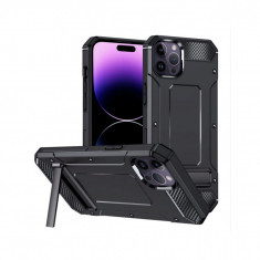 Husa Compatibila cu iPhone 14 Pro Techsuit Hybrid Armor Kickstand Negru