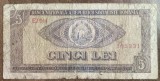 B12 84 - Bancnota foarte veche - Romania - 5 lei - 1966