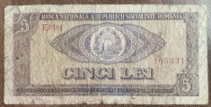 B12 84 - Bancnota foarte veche - Romania - 5 lei - 1966