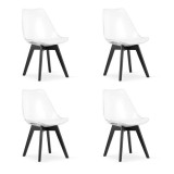 Set 4 scaune bucatarie/living, Artool, Mark, PP, lemn, transparent si negru, 49x43x82 cm GartenVIP DiyLine