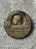 WW1 Austro-Ungaria și Field Cap Insigna BOSNIEN HERCEGOVINA DALMATIEN 1916 Original