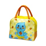 Geanta termoizolanta pentru copii, flippy, 23x13x19 cm, model imprimeu foca, din folie de aluminiu si panza oxford, galben/portocaliu