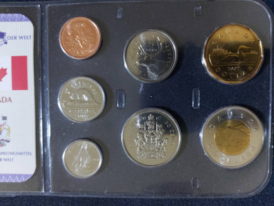 Seria completata monede - Canada 2007-2008 , 7 monede foto