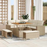 vidaXL Set de canapele pentru grădină cu pernă 8 pcs bej și crem 3363556
