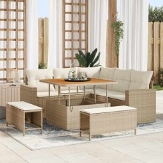 vidaXL Set de canapele pentru grădină 8 pcs Bej poliratan 3361606