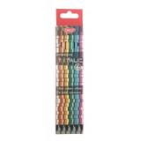 Cumpara ieftin Set 6 Creioane Color DACO Metalic, 6 Culori Metalice, Corp Triunghiular din Lemn, Creioane Triunghiulare Colorate, Creioane Colorate Metalice DACO, Cr