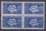 ROMANIA 1948 LP 226 RECENSAMANTUL BLOC DE 4 TIMBRE, Nestampilat