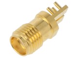 Mufă SMA mamă drept 50&Omega; SMT pe cablu PTFE aurit Mat: alamă