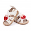 Sandalute albe cu doua inimioare (Marime Disponibila: 12-18 luni (Marimea 21, Superbaby