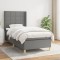vidaXL Pat box spring cu saltea, gri &icirc;nchis, 80x200 cm, textil 3131946