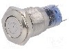 Intrerupator anti-vandalism, ON-(ON), &Oslash;16mm, ONPOW, LAS2GQF-11DT/B/12V/S