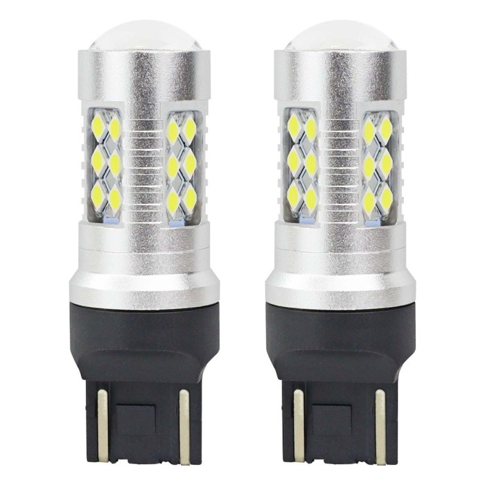 Bec lumini de zi tip LED T20 W2.1x9.5d, W21/5W 12-24V, 24 SMD 3030, 6.2W , AMIO, Set 2 buc AutoDrive ProParts