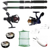 Set de pescuit cu 2 lansete, 2 mulinete, 2 gute, monturi