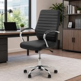 Scaun directorial OFF 1608, piele ecologica, lemn statificat, ergonomic, balans, 120 kg