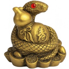 Șarpe cu monede și wu lou, obiect feng shui 2025 pentru bani și sănătate. 5,5 cm
