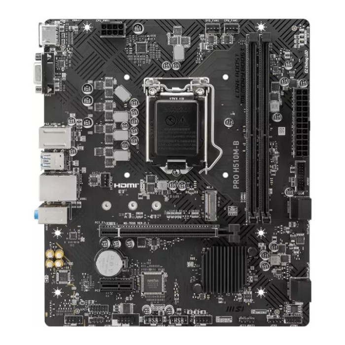 MSI PRO H510M-B DDR4, mATX, Chipset H470 (supports only 10th Intel processors), Socket 1200, DDR4/2933MHz, 1xPCIe x16 slots, 1xM.2 slots, 1xHDMI, 1xVG