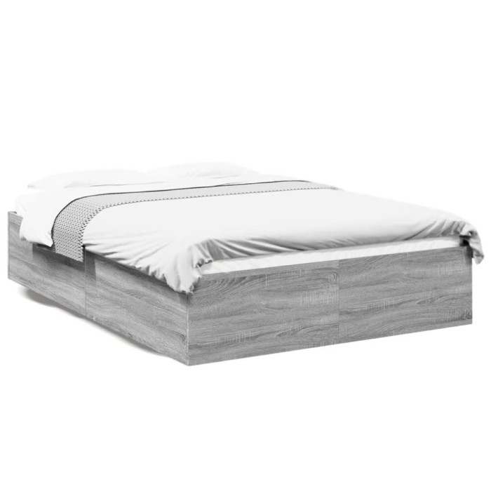 vidaXL Cadru de pat, gri sonoma, 120x190 cm, lemn prelucrat 3281047