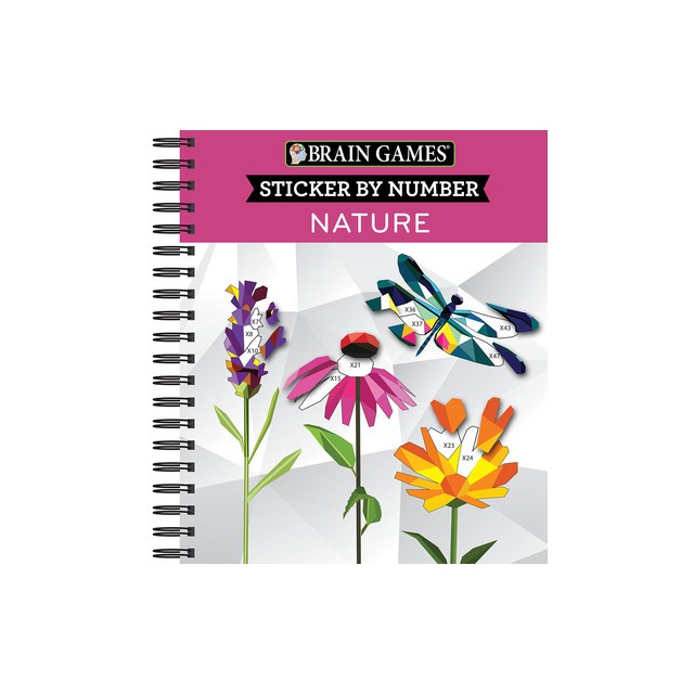 Brain Games - Sticker by Number: Nature (2 Books in 1 - Geometric Stickers)