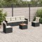 vidaXL Set canapele de grădină cu perne, 7 piese, negru, poliratan 3225867