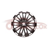 Set 4 Capace Roti Skoda Negre R16 Model 421 Argintiu Plastic Flexibil, Fixare Sigura Jante Tabla