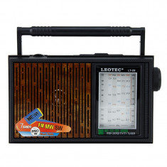 Radio retro de birou, 7 benzi frecventa, 220V, difuzor incorporat, Leotec foto