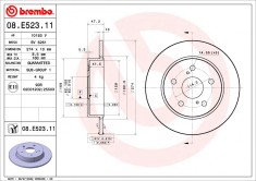 BREMBO 08.E523.11 PRIME LINE - UV Coated Disc frana