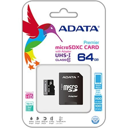 Adata microSDHC AUSDX64GUICL10-RA1, 64GB, Clasa 10
