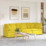 VidaXL Canapea modulară cu perne, galben deschis, textil