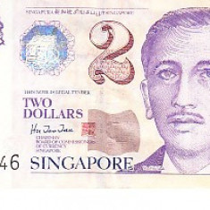 M1 - Bancnota foarte veche - Singapore - 2 dolari