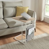 Masuta laptop Dyr&oslash;y 56x48x37cm alb stejar gri [en.casa] HausGarden Leisure