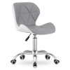 Scaun birou rotativ Artool Avola, piele ecologica, gri/alb, reglabil, 120kg, 47.5x55.5x84.5 cm