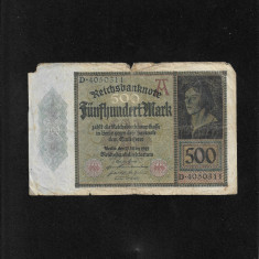 Rar! Germania 500 marci mark 1922 seria4050311 uzata