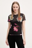 Desigual tricou DES MOINES femei, culoarea negru, 25SWTK88