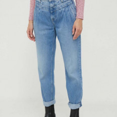 Pepe Jeans jeansi Violet femei high waist