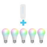 Cumpara ieftin Set 5 becuri smart cu telecomanda, RGB, E27, 7W, 600lm, Smartwares