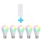 Set 5 becuri smart cu telecomanda, RGB, E27, 7W, 600lm, Smartwares