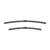 Set Stergatoare Parbriz Silicon Jetta 2005-2006, 600mm + 475mm, Carlig/Universal, Cauciuc/Grafit, Hibrid/Plat, Negru