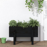 Jardiniera de gradina, negru, 62x30x38 cm, lemn masiv pin GartenMobel Dekor, vidaXL