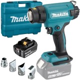 Makita DHG181ZK + BL1830B - Suflanta cu aer cald 200 l/min valiza plastic accesorii + Acumulator Li-Ion 18 V 3 Ah
