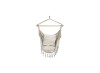 Scaun Leagan Suspendabil Bej Macrameu 2 Perne Design Boem Cadru Metal Rezistent 150kg Gradina Terasa Interior 100x130x110cm