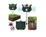Repelent solar pentru animale cu ultrasunete, forma de bufnita, lumina LED, Lean 29270