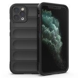 Husa pentru iphone 11 pro, antisoc, margini cu striatii, design minimalist, purple