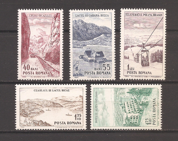 ROMANIA 1964, LP.585 - Puncte turistice la munte, MNH