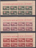 1946 CRUCEA ROSIE SERVICIUL PRIZONIERI DE RAZBOI HARTIE GRI BLOCURI 4 TIMBRE MNH, Nestampilat