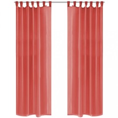 vidaXL Draperii din voal 2 buc., 140 x 225 cm, roșu