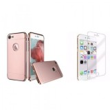 Carcasa cu folie de protectie inclusa pentru iPhone 7 MyStyle Pro Rose-Gold Gold Plated Perfect Fit