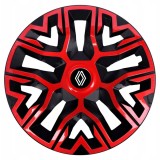 Set 4 Capace Roti 15 inchi (R15), Best Rosu-Negru, Compatibile Cu Renault Nou