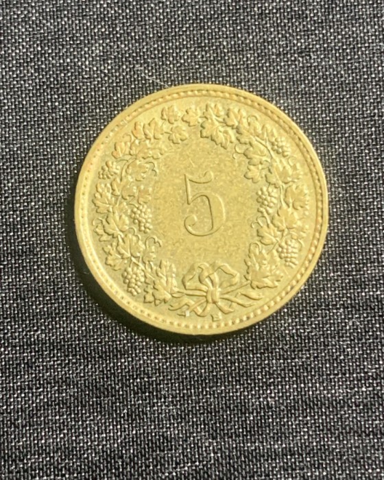 Moneda 5 rappen 1986 Elvetia